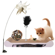sin52°猫玩具逗猫棒猫抓板木天蓼玲珑球猫自嗨羽毛铃铛宠物猫咪摇摇乐 高端逗猫玩具套装（5件套）