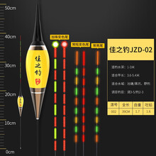 佳之钓咬钩变色夜光漂高灵敏浮漂鲫鱼漂夜光大物电子漂粗尾醒目浅水鱼漂 JZD-02 主攻轻口鲫鱼 ( 全长39cm) 【咬钩变色-珠尾款】配2粒电池（实发2支）