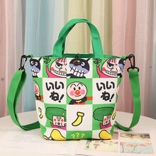 妈咪包手提袋子夏季小号时尚帆布面包超人外出轻便斜挎母婴包 绿色(可斜挎)