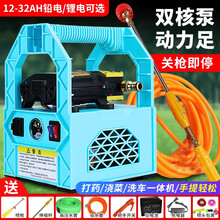 电动喷雾器农用农药喷雾机果树打药机手提喷药机高压打农药的机器充电自动抽水植保打虫机双泵大功率打药泵 双泵12安铅电池版+20米高压管