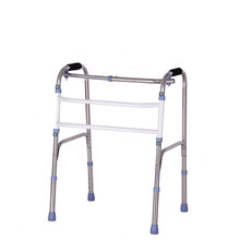 御祥康 助行器老人走路铝合金残疾人四脚拐杖椅行走辅助器老年人助步器轻便折叠椅凳防滑手推车可坐 不锈钢款