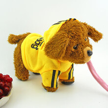 创意电动玩具笨笨狗走路会叫会唱歌电子宠物遥控儿童益智毛绒玩具狗 泰迪黄色卫衣狗 120首歌曲电池版，会背唐诗讲故事
