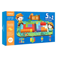 弥鹿（MiDeer）儿童逻辑思维训练桌游教具男孩女孩玩具专注力-五合一丛林方块逻辑挑战儿童礼物