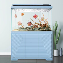 汉霸超白玻璃鱼缸无管件底过滤生态金鱼缸家用大型智能水族箱 靠墙2.0米长x60cm宽x170cm高