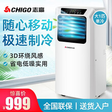 志高（CHIGO）移动空调单冷小型家用厨房客厅立式小1P/1.5P/2P免安装排水一体机【极速制冷】 大1匹单冷【节能低噪+适用12平+送货上门】