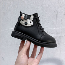 孩恋依依女童马丁靴英伦风儿童短靴春秋单靴2021年新款黑色宝宝棉鞋靴子冬 黑色单鞋 26码