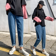 欣柏纶 孕妇裤夏季夏款孕妇装牛仔宽松外出外穿薄款孕妇裤子孕妈装 深蓝色 XL