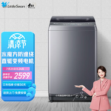 小天鹅(LittleSwan)9公斤变频波轮洗衣机全自动水魔方防缠绕无孔内桶防污染智能家电 TB90V86WDCLY