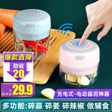 美之扣 电动绞肉机捣蒜器蒜蓉器迷你蒜泥神器料多功能厨房宝宝便携辅食小型料理机 普通电机款：北欧绿蒜泥器100ML