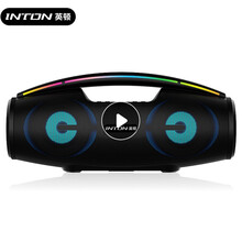 英顿(INTON) 蓝牙音箱 低音炮 迷你音响 户外便捷 HIFI家用桌面K歌广场舞 车载播放器 2021新款音响 | 配无线话筒