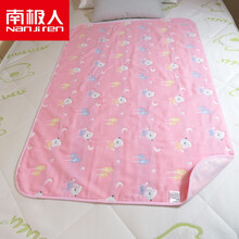 【夏焕新】南极人防止宝宝尿床的垫子新生婴儿隔尿垫儿童六层纱布防水可洗透气夏天防湿隔夜垫床单 纱布新款粉狗 50x70cm