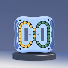 新款魔方魔豆儿童玩具学生益智双面滚珠魔盘创意减压神器指尖旋转魔团玩具 蓝色