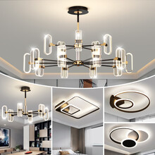 VVS美学灯 全屋灯具套餐网红款led北欧大气客厅灯大灯餐厅吊灯卧室书房三室两厅灯饰 大三室两厅无极+餐厅白光【包安装+到手价3388】