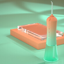 牙喜便携式电动冲牙器家用水牙线牙缝牙周清洗预防牙结石高压脉冲口腔牙齿美白洗牙器 橙绿渐变3喷头