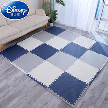 迪士尼(Disney)泡沫拼接地垫防滑儿童防摔爬行垫客厅婴儿卧室家用大户型加厚垫子 {藏青+灰+白} 30*30*1.2cm（24片装 送24根边条）