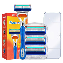 吉列（Gillette） 吉列锋隐剃须刀手动男士致顺刮胡刀锋速5层剃须刀片原装刀架刀头 锋隐4刀头1刀架