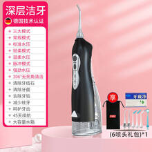 YAI/雅玺V8系电动冲牙器便携式家用正畸洗牙器 电动水牙线洁牙器 GMDQ 高贵墨黑(PLU)-6喷头礼包