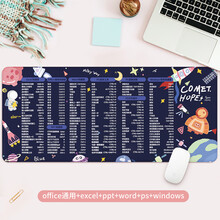 镇魂歌 鼠标垫大号可爱快捷键超大号锁边办公软件word excel ppt PS cad桌垫键盘垫 快捷键大全-彗星奥秘 400*900*5mm