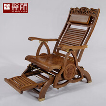 知府红木家具非洲鸡翅木（学名：非洲崖豆木）全实木摇椅家用客厅实木休闲逍遥椅阳台老人躺椅午休椅