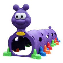 幼儿园毛毛虫钻洞儿童爬行隧道游乐玩具 小精灵爬行隧道游乐场钻圈宝宝钻洞乐园 毛毛虫-4节