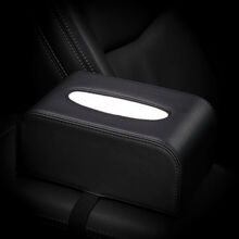 汽车内用品车用纸巾盒套车载纸巾盒抽纸盒子座式车上纸抽盒高档 黑色高款【绑带固定】无金属框 沃尔沃标