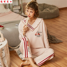 爱茵慕西孕妇睡衣纯棉月子服夏季薄款产后喂奶衣套装吸汗透气产妇哺乳睡衣春秋可外穿 ASX6635 M码 (推荐体重80-100斤左右)