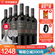 超市	【红魔鬼旗舰店】智利原瓶进口红酒 干露 红魔鬼 魔尊系列葡萄酒750ml 红葡萄酒 6瓶整箱装