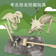 考古宝石矿石化石挖掘盲盒宝藏玩具儿童益智手工diy套装节日礼物 5号副栉龙