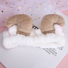 美道束发带女洗脸发箍绑发捆发卡头饰外出洗漱用敷面膜网红可爱不勒头 羊角 白色 束发带