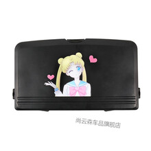 车载小桌板汽车餐桌后排座椅收纳置物盒折叠桌子电脑桌笔记本支架 美少女-餐桌