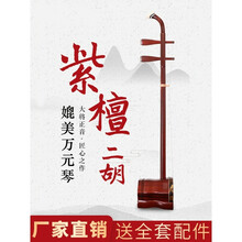 睿典 苏州二胡乐器紫檀木精品专业演奏考级成人儿童通用厂家直销 演奏级小叶紫檀二胡+全套配件