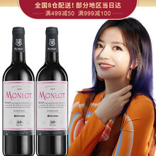 超市	【梦陇（Monlot）赵薇丨全年保价】法国原瓶原装进口红酒 波尔多AOC干红葡萄酒 红酒礼盒 梦陇波尔多干红2019（精选）双支750ml*2