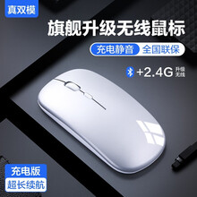 君盈 Mac苹果鼠标无线蓝牙鼠标双模笔记本电脑可充电办公MacBook pro平板电脑iPad通用 白【真·无线双模】平板/电脑通用 适用苹果二代MACbook