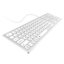 B.FRIENDit超薄双系统静音键盘 适配苹果Mac 铝合金面板 巧克力键盘 有线外接办公电脑键盘 银白色【Win/Mac双系统切换】