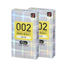 冈本（OKAMOTO） 日本原装 超薄安全套避孕套 002 大码 12片装*2盒