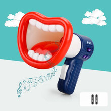 赟娅抖音同款萌趣小喇叭多功能录音变声器电动音乐搞笑玩具话筒变声扩音器玩具男女孩儿童玩具六一儿童节礼物 变声扩音器【加电池】
