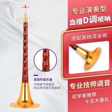 宏艺凤鸣专业血檀木唢呐D调小叶檀炫彩碗乐器全套专业成人演奏级乐器喇叭收藏级 专业版血檀D调+十五大赠品