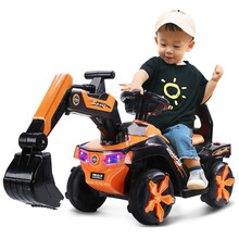 活石儿童挖掘机可坐可骑挖土机玩具仿真工程车拖拉机超大号儿童电动车国庆节礼物 充电款【电动驾驶+手动挖臂+大礼包+终身售后】