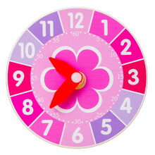 儿童时钟串珠积木2-3-4岁精细动作训练女婴早教穿绳宝宝玩具 小闹钟(花朵款)