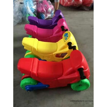 幼儿园摇马木马跷跷板咪咪狗摩托车儿童四轮滑滑车塑料童车滑行车 红色 摩托车