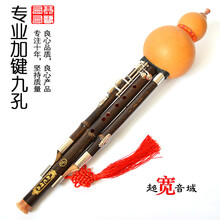 加建葫芦丝演奏型紫竹宽音域九孔CF调紫竹葫芦丝乐器 紫竹加键降B 调+盒+挂饰+资料