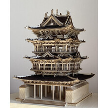 DIY自助拼装木制质中国古建筑1/75明代东岳庙飞云楼 单独购买模型套材 不含工具包