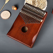 拇指琴卡林巴琴 手指琴拇指钢琴初学者便携式学生乐器带琴谱音贴 17音相思木咖啡色