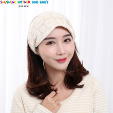 殿若（DIANRUO）坐月子帽春秋产后夏季薄款防风护额头带春夏发带产妇包头巾女孕妇 彩棉小熊头巾