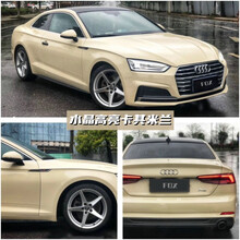 火狐狸 汽车改色膜全车膜超高亮水晶膜全国包施工 瓷器蓝纳多水泥灰车衣贴膜改装黑武士车身亮面漆面保护膜 水晶高亮卡其米兰 【轿车包施工】18米x1.52米