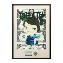 维格列艺术 Death NYC 签名限量版画 潮流艺术家居装饰背景挂画 手工装裱 32*45cm 奈良美智×草间弥生×美元