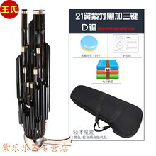 天津笙乐器专业初学者21簧24簧26簧36簧加键笙扩音铜斗笙 21簧紫竹黑管镶箍加3键铜斗笙D调