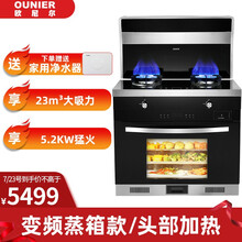 欧尼尔（OUNIER）集成灶蒸烤一体灶下排侧吸式变频电机环保家用自动清洗消毒带蒸箱烤箱头部加热一体机 蒸箱款变频款 液化气