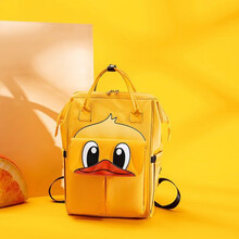 外出手提双肩便携式婴儿背包BB床可折叠多功能妈咪包手提大容量外出双肩妈妈母婴包多功能床中床母婴包宝妈 小鸭背包不含床(送童车挂扣)