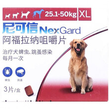 法国NexGard尼可信狗狗体外驱虫药小中大型幼犬除跳蚤虱子蜱螨虫[预售] XL (保质期2022.6.30) 三粒(整盒可查防伪)